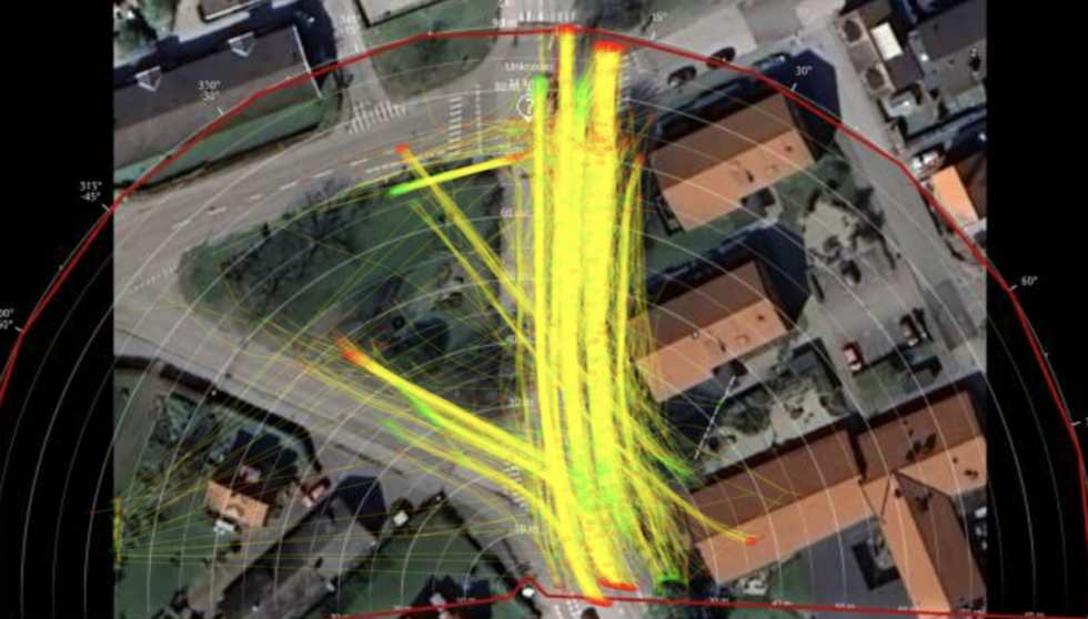 Radarmätning som ger data om trafik på en plats
